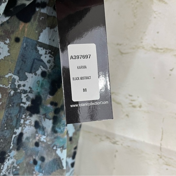 Tolani Karma Black Abstract 3/4 Sleeve Open Cardigan - Picture 12 of 13